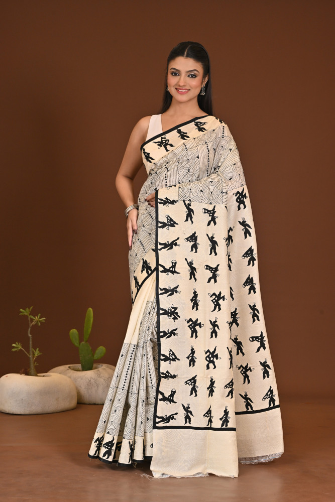 TUSSAR BHOOT APPLIQ SAREE