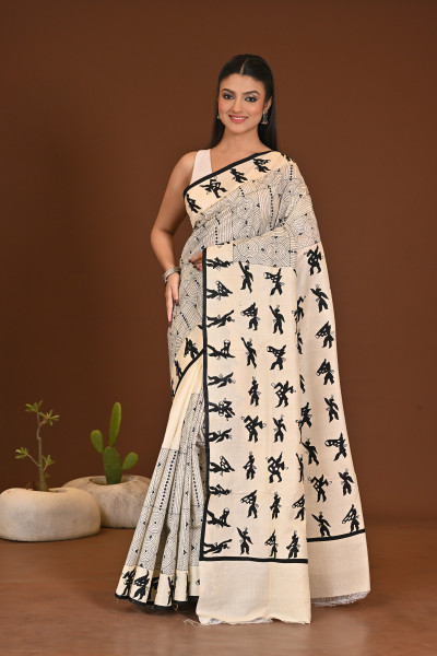 TUSSAR BHOOT APPLIQ SAREE