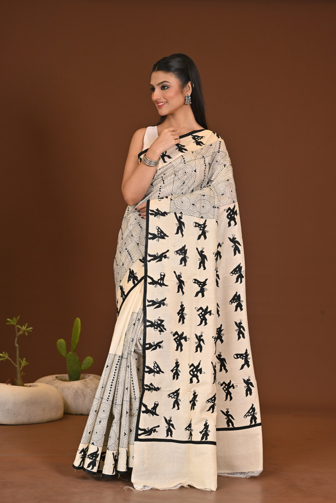 TUSSAR BHOOT APPLIQ SAREE