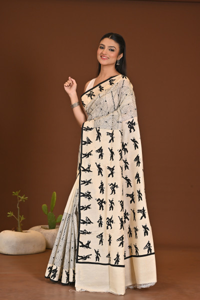 TUSSAR BHOOT APPLIQ SAREE