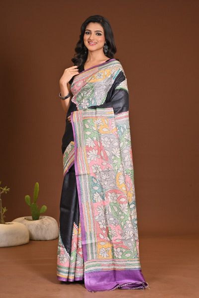 TUSSAR DYE COLLAGE SAREE
