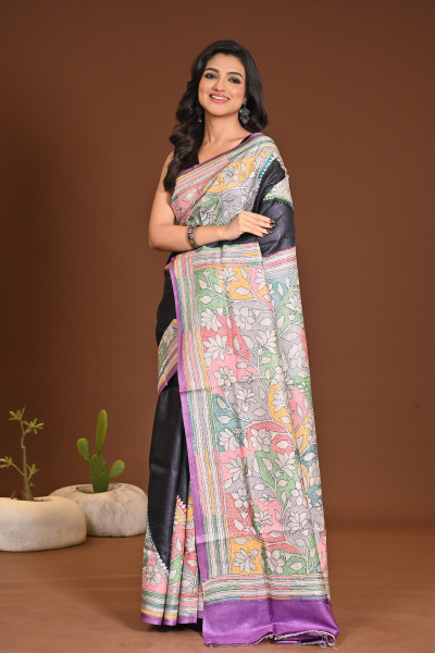 TUSSAR DYE COLLAGE SAREE