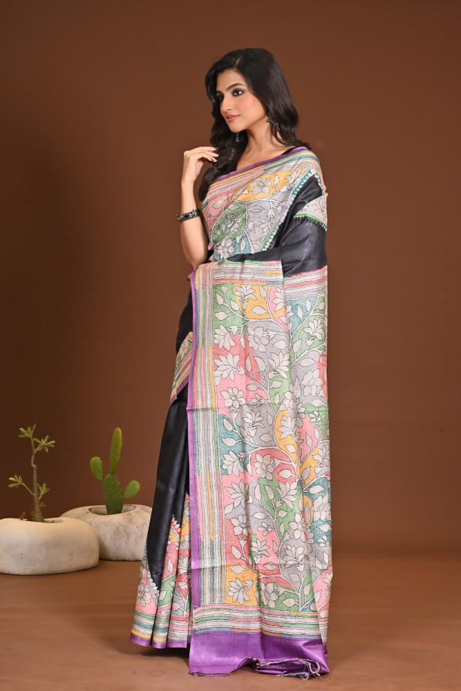 TUSSAR DYE COLLAGE SAREE