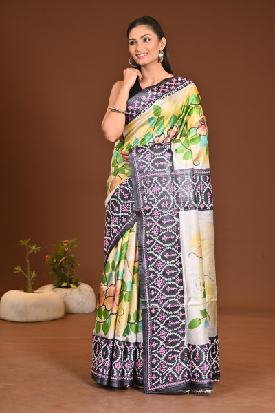 TUSSAR FUSION KANTHA SAREE