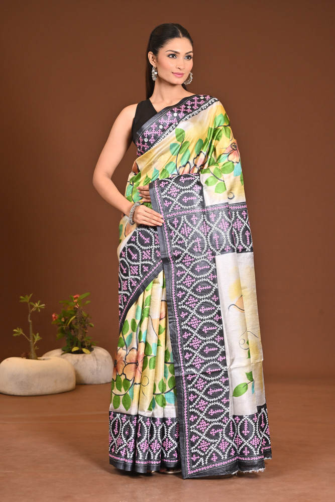 TUSSAR FUSION KANTHA SAREE