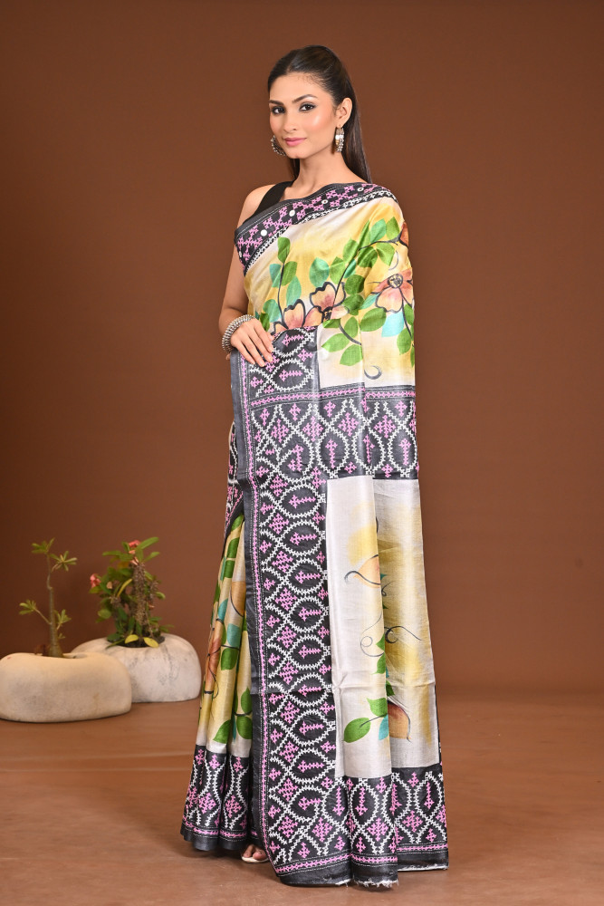 TUSSAR FUSION KANTHA SAREE