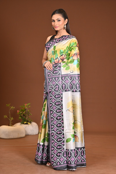 TUSSAR FUSION KANTHA SAREE