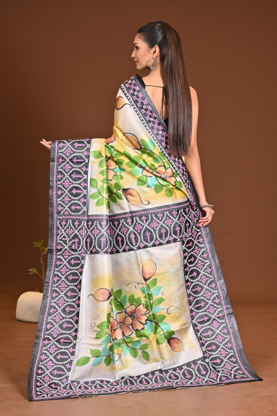 TUSSAR FUSION KANTHA SAREE