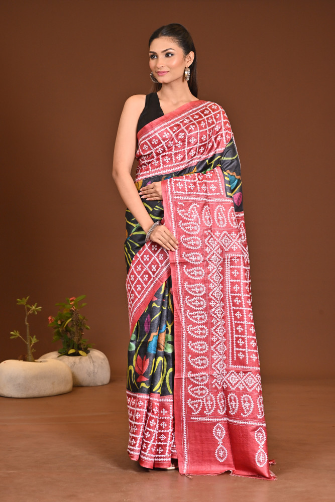 Image of TUSSAR FUSION KANTHA SAREE