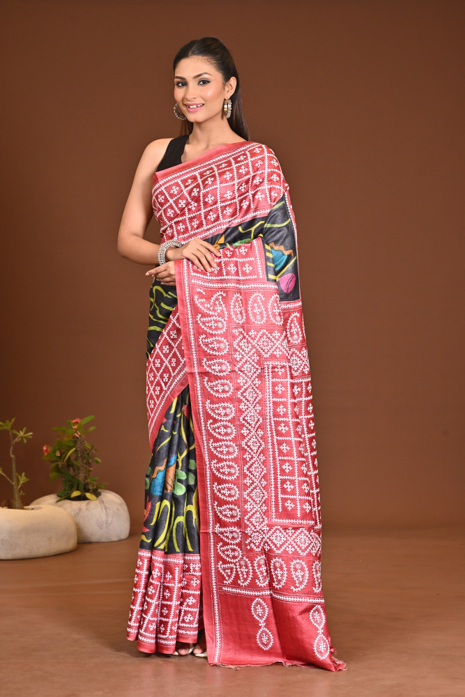 TUSSAR FUSION KANTHA SAREE