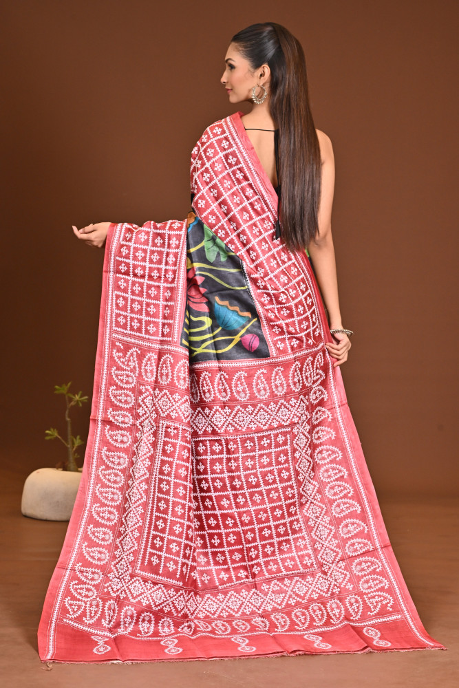 TUSSAR FUSION KANTHA SAREE