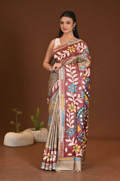 TUSSAR NEW HANDPRINT SAREE