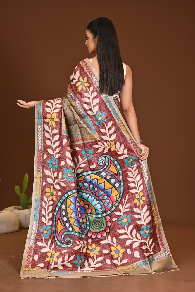 TUSSAR NEW HANDPRINT SAREE