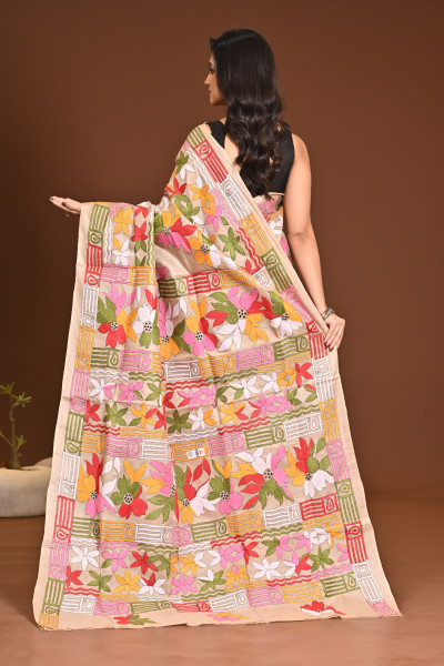 TUSSAR SILK KANTHA SAREE