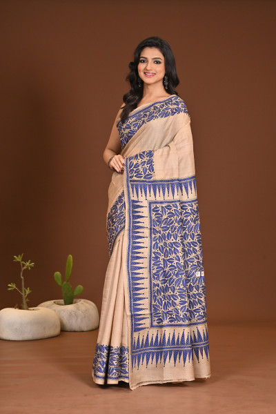 TUSSAR SILK KANTHA SAREE
