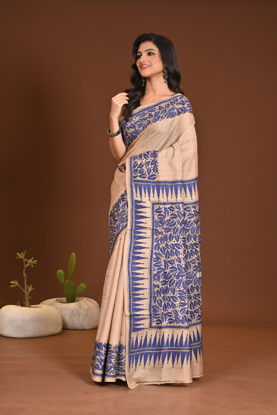 TUSSAR SILK KANTHA SAREE