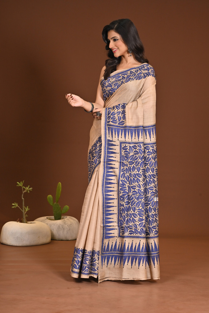 TUSSAR SILK KANTHA SAREE