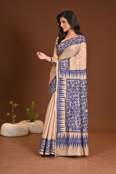 TUSSAR SILK KANTHA SAREE