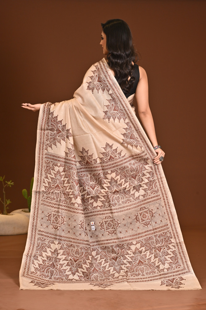 TUSSAR SILK KANTHA SAREE