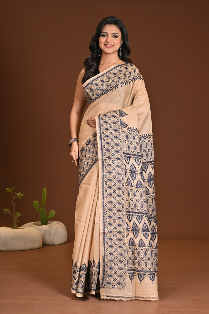 Image of TUSSAR SILK KANTHA SAREE