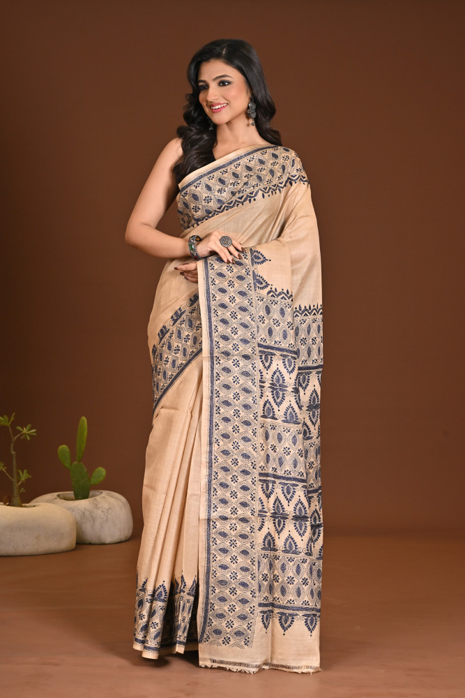 TUSSAR SILK KANTHA SAREE