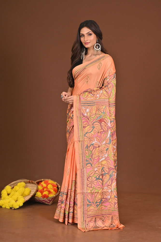 USHAUPOMA BLENDED SILK KANTHA SAREE