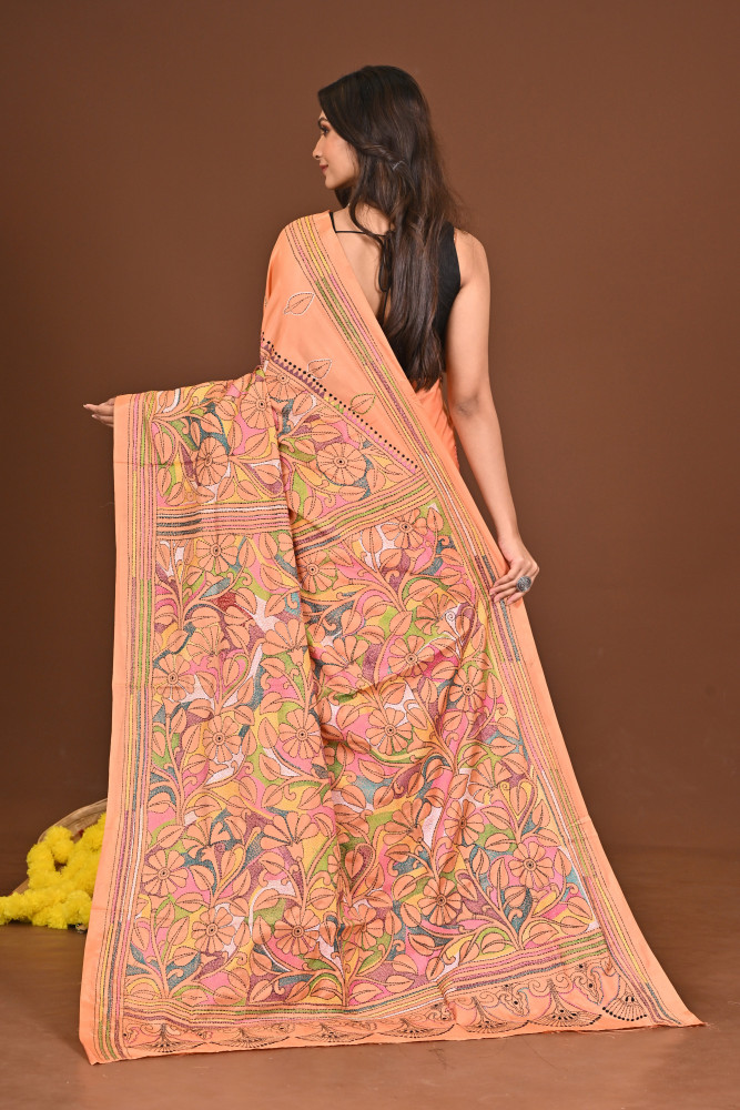USHAUPOMA BLENDED SILK KANTHA SAREE