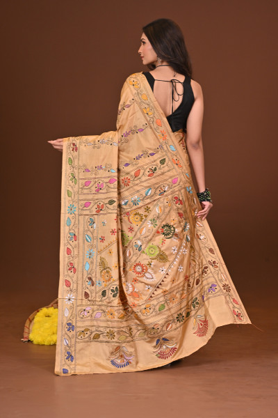 UTSAVRANG BLENDED SILK KANTHA SAREE