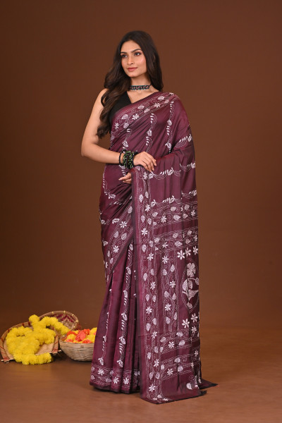 UTTORON BLENDED SILK KANTHA SAREE