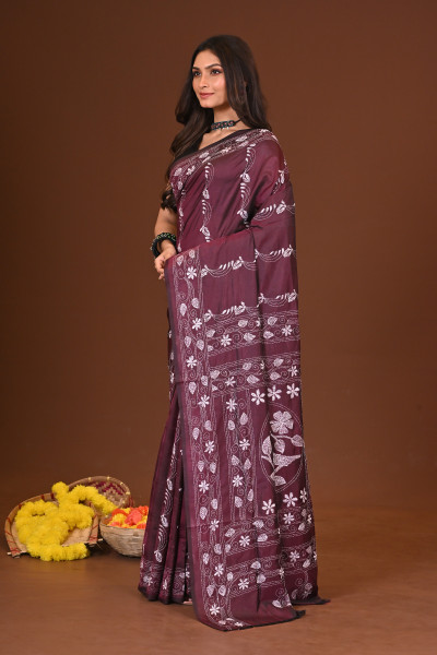 UTTORON BLENDED SILK KANTHA SAREE