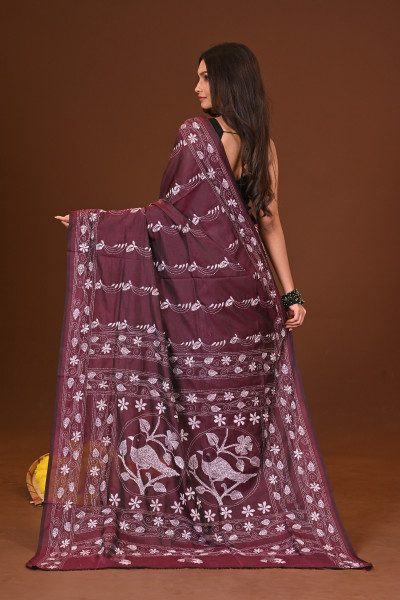 UTTORON BLENDED SILK KANTHA SAREE