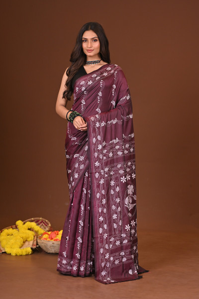 UTTORON BLENDED SILK KANTHA SAREE