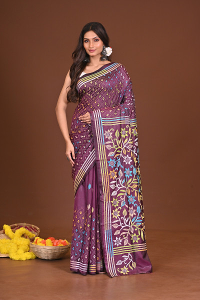VANDANA BLENDED SILK KANTHA SAREE