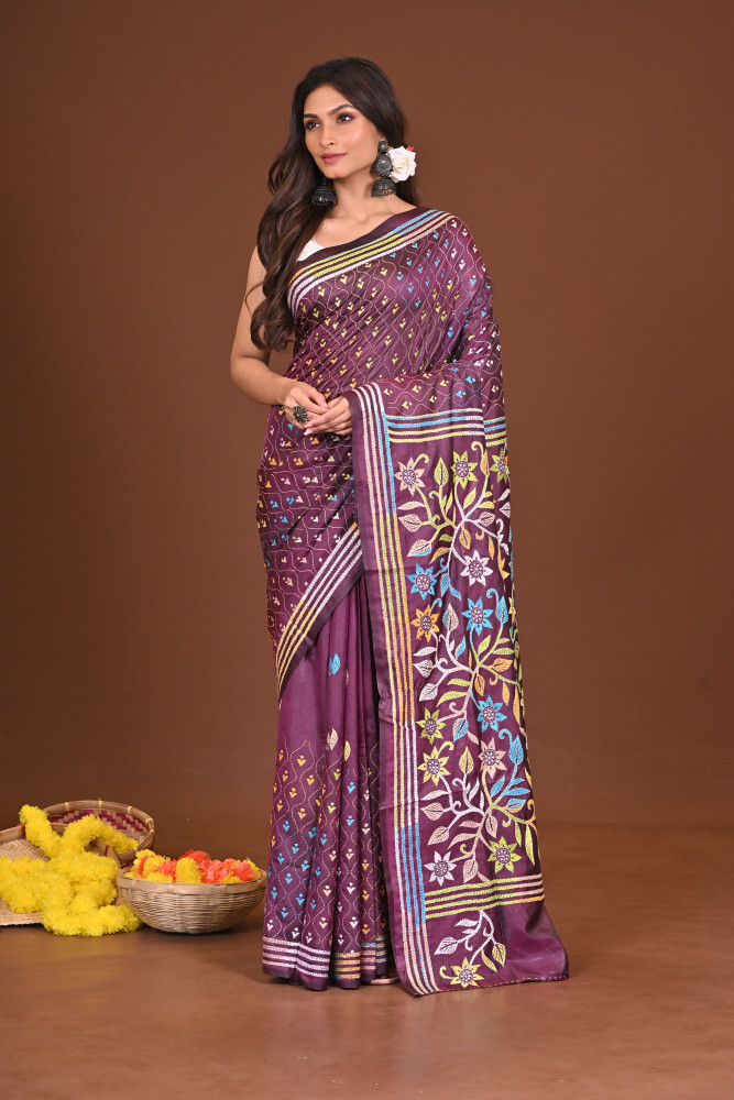 VANDANA BLENDED SILK KANTHA SAREE