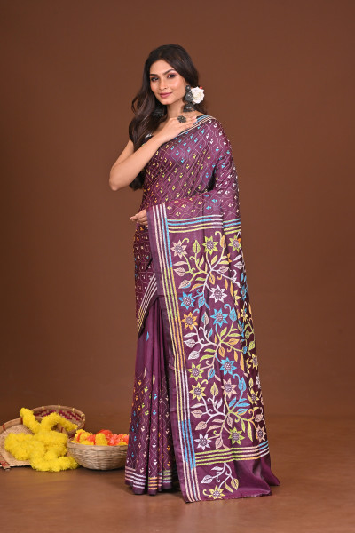 VANDANA BLENDED SILK KANTHA SAREE