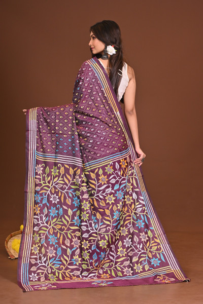 VANDANA BLENDED SILK KANTHA SAREE