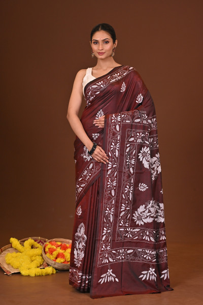 VASUNDHARA BLENDED SILK KANTHA SAREE