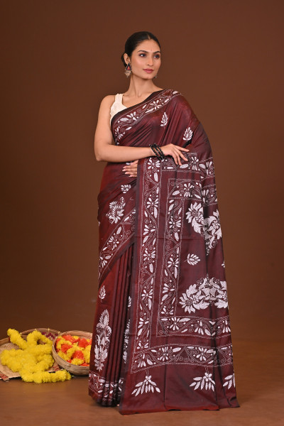 VASUNDHARA BLENDED SILK KANTHA SAREE