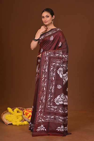 VASUNDHARA BLENDED SILK KANTHA SAREE