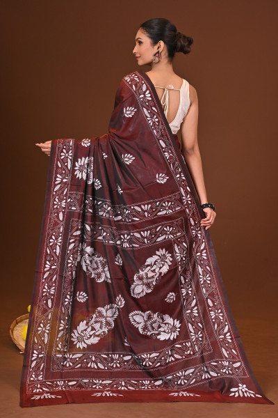 VASUNDHARA BLENDED SILK KANTHA SAREE
