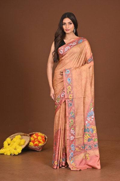 DEVAMATA BLENDED SILK KANTHA SAREE