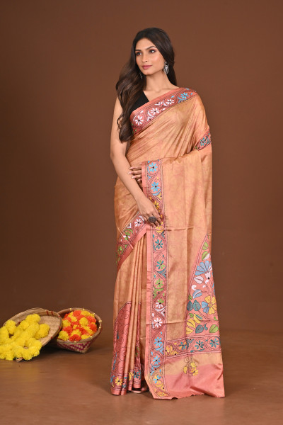 DEVAMATA BLENDED SILK KANTHA SAREE