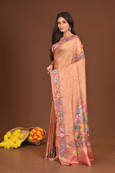 DEVAMATA BLENDED SILK KANTHA SAREE