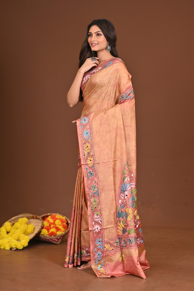 DEVAMATA BLENDED SILK KANTHA SAREE