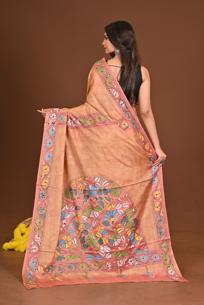 DEVAMATA BLENDED SILK KANTHA SAREE