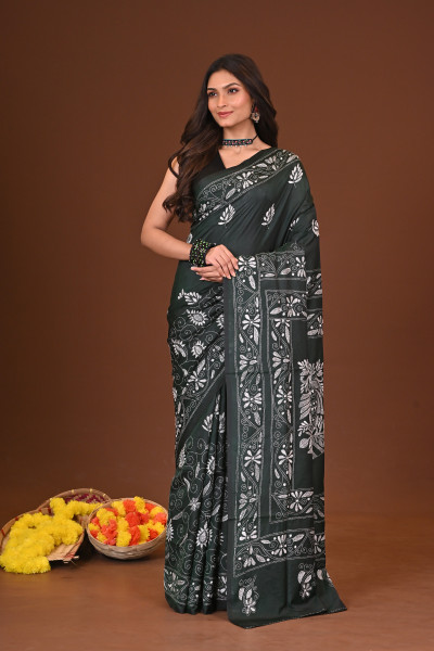 VRINDA BLENDED SILK KANTHA SAREE