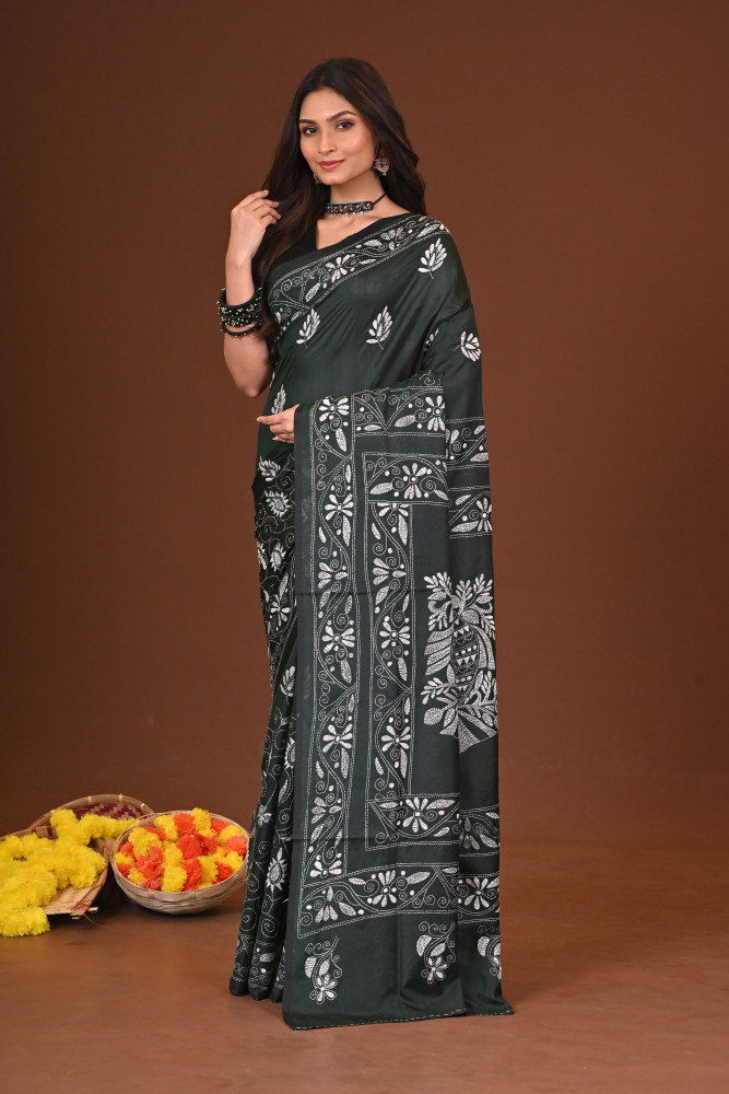 VRINDA BLENDED SILK KANTHA SAREE