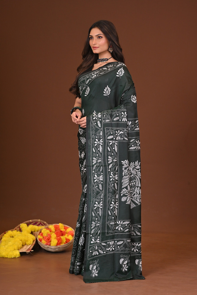 VRINDA BLENDED SILK KANTHA SAREE