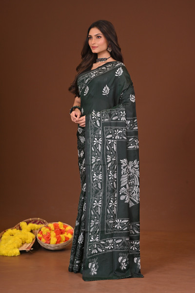VRINDA BLENDED SILK KANTHA SAREE