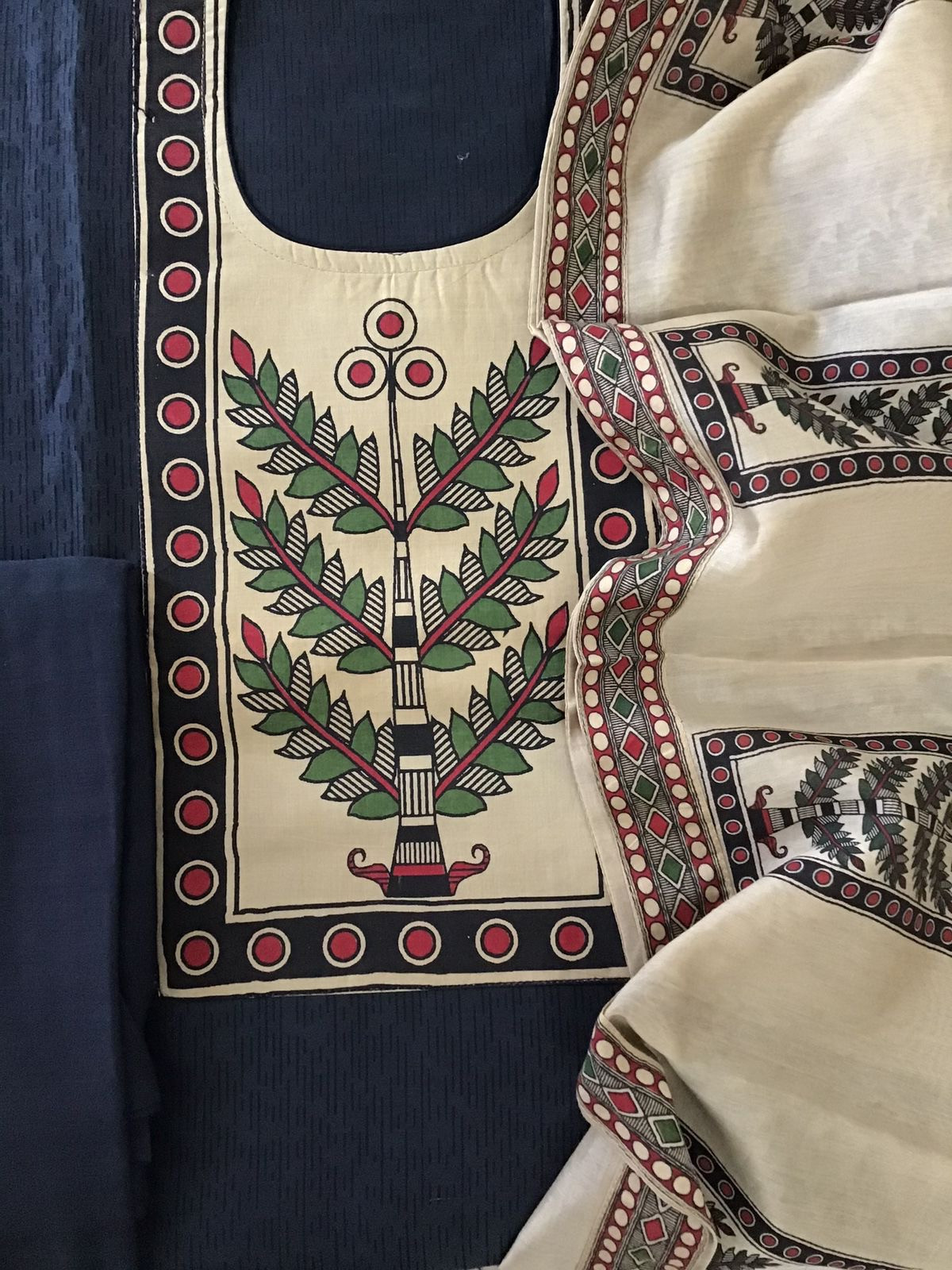 Soft Silk Printed Suit - Blue